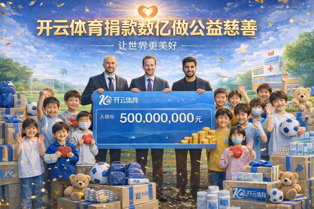 开云体育公益捐款宣传海报，展示数亿元慈善捐赠